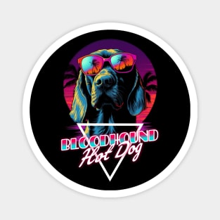 Retro Wave Bloodhound Hot Dog Shirt Magnet